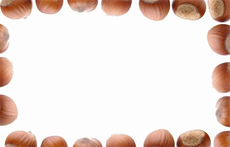 Isolated frame of hazelnuts Stock Photo - Budget Royalty-Free & Subscription, Code: 400-05111288