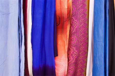 Selection of wonderfully bright colourful cloth at a market stall in Marrakesh Stock Photo - Budget Royalty-Free & Subscription, Code: 400-05111572