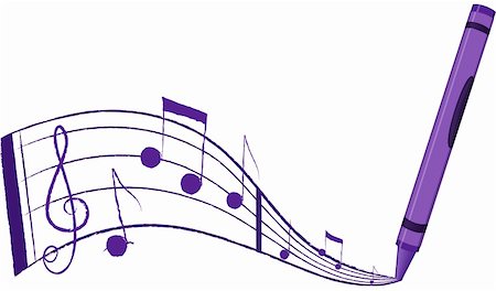 Music flowing from a crayon -  it's a vector illustration Stock Photo - Budget Royalty-Free & Subscription, Code: 400-05111704