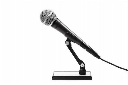 A chromed black microphone isolated on white background Stock Photo - Budget Royalty-Free & Subscription, Code: 400-05112556