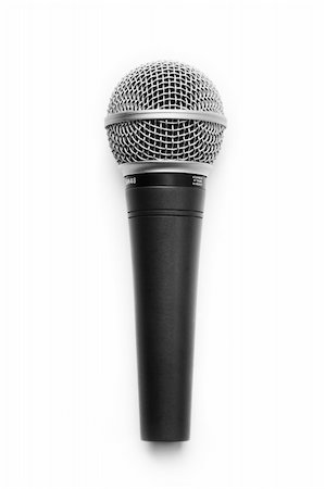 A chromed black microphone isolated on white background Stock Photo - Budget Royalty-Free & Subscription, Code: 400-05112558