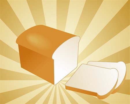 Illustration of a sliced loaf of bread on radial burst background Photographie de stock - Aubaine LD & Abonnement, Code: 400-05112733
