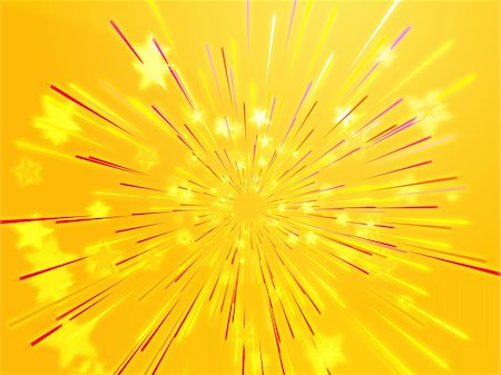 Central bursting explosion of dynamic flying stars, abstract illustration Foto de stock - Super Valor sin royalties y Suscripción, Código: 400-05112740