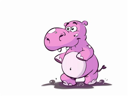 simsearch:400-04273953,k - Cute pink hippo in mud Stock Photo - Budget Royalty-Free & Subscription, Code: 400-05112988