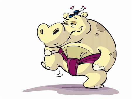 sumo wrestler - Hippo as a big sumo wrestler Stock Photo - Budget Royalty-Free & Subscription, Code: 400-05112998