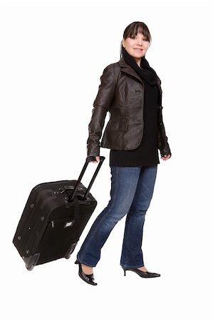 simsearch:400-04110220,k - attractive brunette woman with suitcase Stock Photo - Budget Royalty-Free & Subscription, Code: 400-05113355
