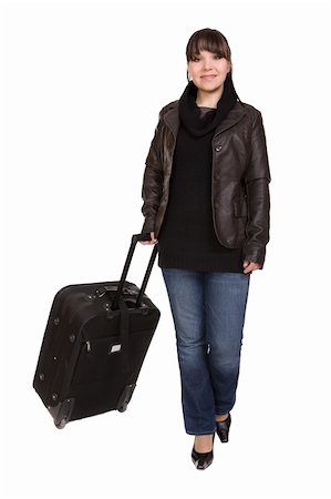 simsearch:400-04110220,k - attractive brunette woman with suitcase Stock Photo - Budget Royalty-Free & Subscription, Code: 400-05113370
