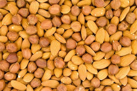 simsearch:400-07210943,k - Such nuts as: almonds, a filbert, as a background Stock Photo - Budget Royalty-Free & Subscription, Code: 400-05113417