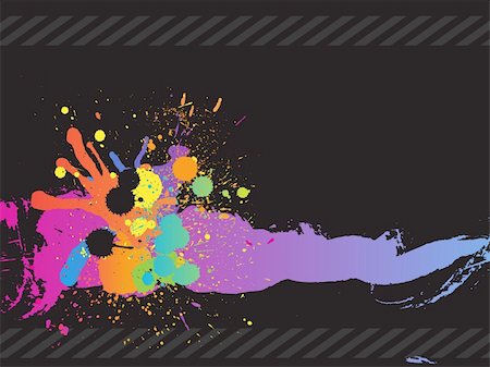 simsearch:400-04362649,k - Vector - Colorful ink splash drips on a canvas, for background use Stock Photo - Budget Royalty-Free & Subscription, Code: 400-05113524