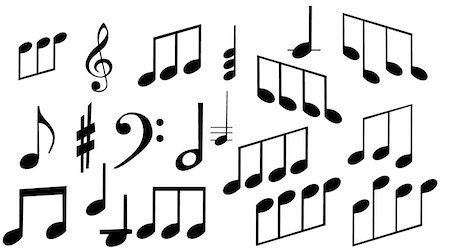 simsearch:400-07032438,k - set of musical symbols on a white background. Stockbilder - Microstock & Abonnement, Bildnummer: 400-05113705