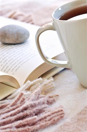 presse-papier - Relaxing with a book and cup of tea Photographie de stock - Aubaine LD & Abonnement, Code: 400-05113896