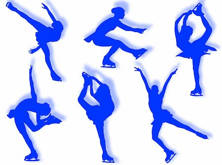 simsearch:400-04218163,k - Ice skater silhouette in different poses and attitudes Photographie de stock - Aubaine LD & Abonnement, Code: 400-05124022