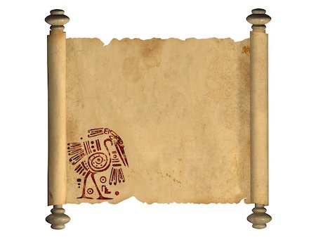simsearch:400-04326809,k - Scroll of old parchment. Object over white Foto de stock - Super Valor sin royalties y Suscripción, Código: 400-05124149