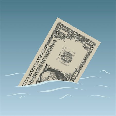 Conceptual dollar bill sinking in trouble waters Foto de stock - Super Valor sin royalties y Suscripción, Código: 400-05124193