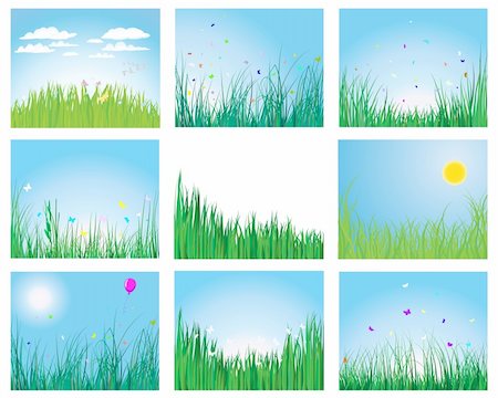 Set of vector grass silhouettes backgrounds for design use Stock Photo - Budget Royalty-Free & Subscription, Code: 400-05124477