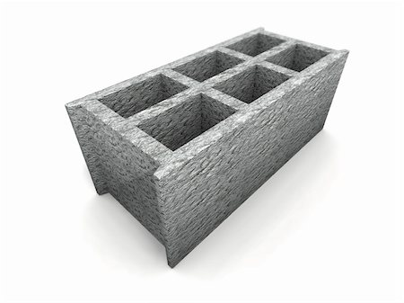 a 3d render of some cinder-block on a white background Stock Photo - Budget Royalty-Free & Subscription, Code: 400-05124540