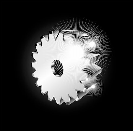 simsearch:400-04267909,k - Chromed and reflective 3D gears isolated Stock Photo - Budget Royalty-Free & Subscription, Code: 400-05124625