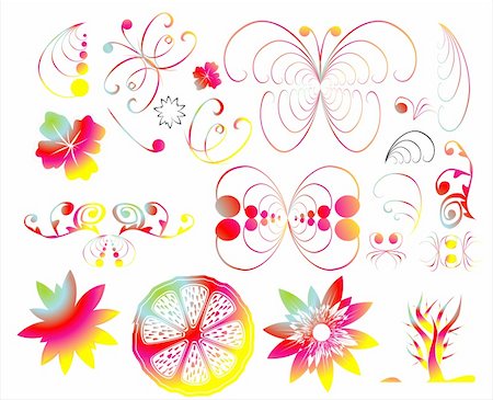 simsearch:400-05235691,k - Floral and butterflies design elements Foto de stock - Super Valor sin royalties y Suscripción, Código: 400-05124627