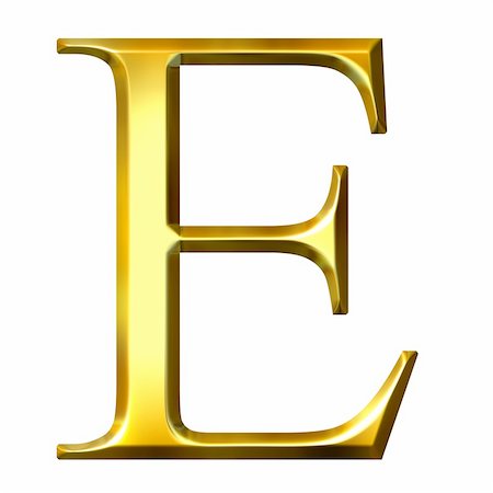 simsearch:400-05235443,k - 3d golden Greek letter epsilon isolated in white Stock Photo - Budget Royalty-Free & Subscription, Code: 400-05124647