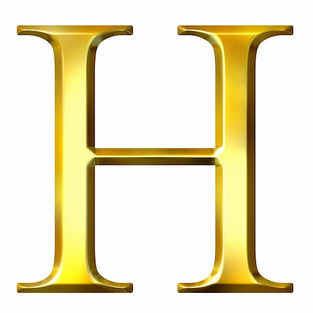 fancy fonts letter h - 3d golden Greek letter eta isolated in white Stock Photo - Budget Royalty-Free & Subscription, Code: 400-05124648