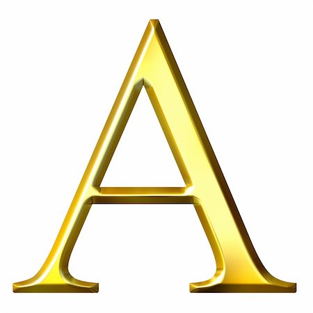 simsearch:400-05337894,k - 3d golden Greek letter alpha isolated in white Stock Photo - Budget Royalty-Free & Subscription, Code: 400-05124643