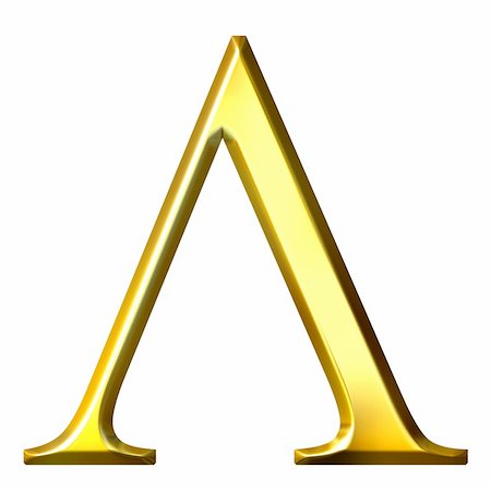 simsearch:400-05239813,k - 3d golden Greek letter lambda isolated in white Fotografie stock - Microstock e Abbonamento, Codice: 400-05124652