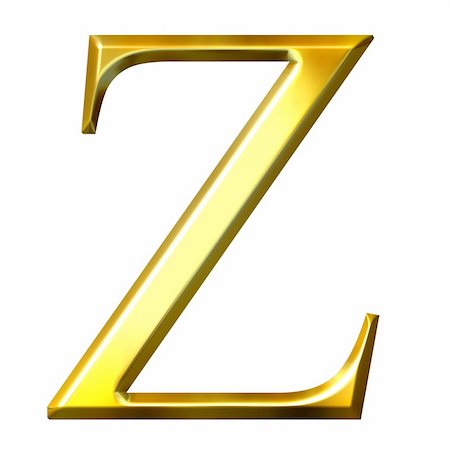 simsearch:400-05239813,k - 3d golden Greek letter zeta isolated in white Fotografie stock - Microstock e Abbonamento, Codice: 400-05124666
