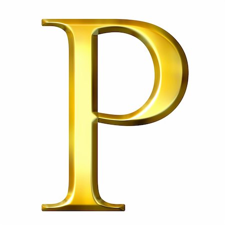 simsearch:400-05239813,k - 3d golden Greek letter rho isolated in white Stock Photo - Budget Royalty-Free & Subscription, Code: 400-05124660