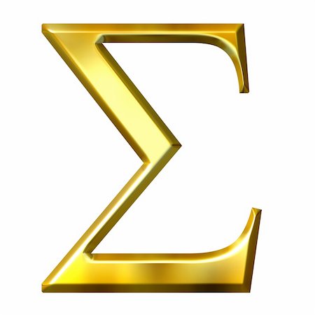 simsearch:400-05239813,k - 3d golden Greek letter sigma isolated in white Stock Photo - Budget Royalty-Free & Subscription, Code: 400-05124661