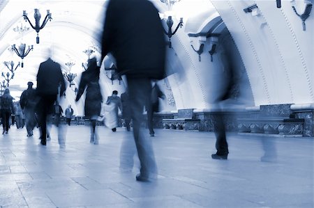 simsearch:400-05205122,k - Subway station. Motion blur. Blue tint Stock Photo - Budget Royalty-Free & Subscription, Code: 400-05124723