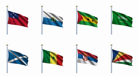 simsearch:400-04106519,k - World Flag Set 20 - Samoa, San Marino, Sao Tome and Principe, Saudi Arabia, Scotland, Senegal, Serbia, Seychelles Photographie de stock - Aubaine LD & Abonnement, Code: 400-05125121