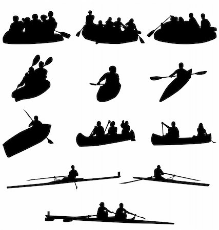 silhouettes of running black girl - different rowing sports with high detail Stock Photo - Budget Royalty-Free & Subscription, Code: 400-05125328