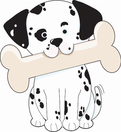 ear bite - Cute Dalmatian puppy holding a big bone in its mouth Stock Photo - Budget Royalty-Free & Subscription, Code: 400-05125627