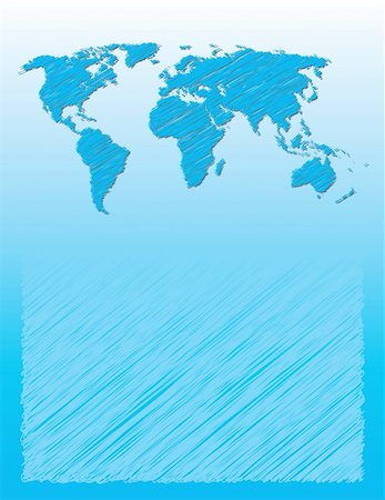 earth space poster background design - Blue business background with sketch of worl map Photographie de stock - Aubaine LD & Abonnement, Code: 400-05125757