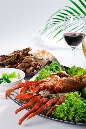 sea lettuce - crayfish cooked in chinese style Photographie de stock - Aubaine LD & Abonnement, Code: 400-05126322