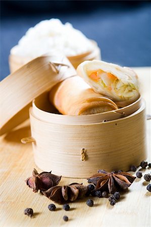 chinese spring roll and spice Stock Photo - Budget Royalty-Free & Subscription, Code: 400-05126392