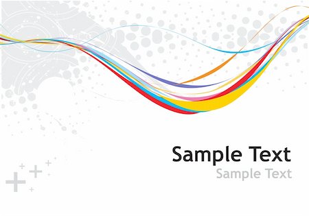 rainbow wave line with sample text background Stock Photo - Budget Royalty-Free & Subscription, Code: 400-05126466