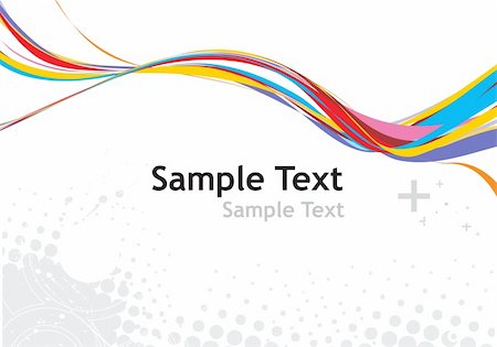 rainbow wave line with sample text background Stock Photo - Budget Royalty-Free & Subscription, Code: 400-05126468