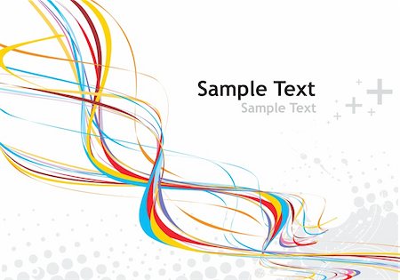 rainbow wave line with sample text background Stock Photo - Budget Royalty-Free & Subscription, Code: 400-05126460