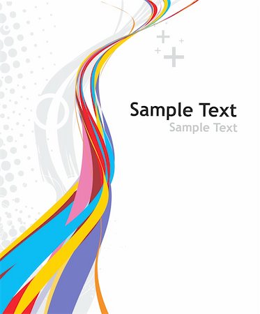 rainbow wave line with sample text background Stock Photo - Budget Royalty-Free & Subscription, Code: 400-05126471