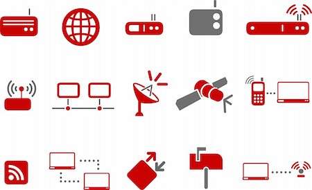 radiowelle - Vector icons pack - Red Series, communication collection Stockbilder - Microstock & Abonnement, Bildnummer: 400-05126520