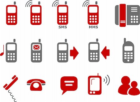 delivery mobile - Vector icons pack - Red Series, phones collection Stock Photo - Budget Royalty-Free & Subscription, Code: 400-05126557