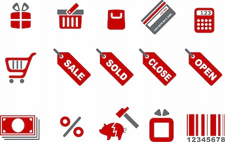simsearch:400-05915003,k - Vector icons pack - Red Series, shopping collection Stock Photo - Budget Royalty-Free & Subscription, Code: 400-05126563