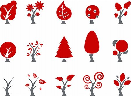 Vector icons pack - Red Series, tree collection Stock Photo - Budget Royalty-Free & Subscription, Code: 400-05126576