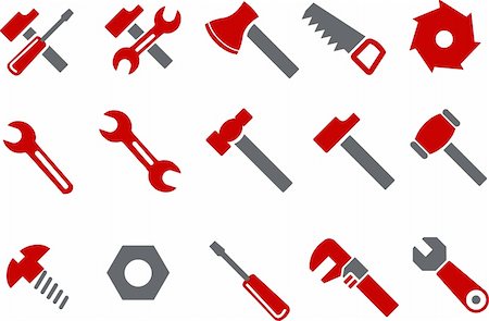 simsearch:400-04121750,k - Vector icons pack - Red Series, tool collection Stock Photo - Budget Royalty-Free & Subscription, Code: 400-05126571