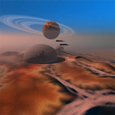 simsearch:400-04609450,k - Life under domes on Mars. Stock Photo - Budget Royalty-Free & Subscription, Code: 400-05127046