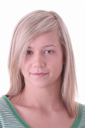 simsearch:400-05127151,k - Teen blonde girl (student) portrait isolated on white background Foto de stock - Super Valor sin royalties y Suscripción, Código: 400-05127151