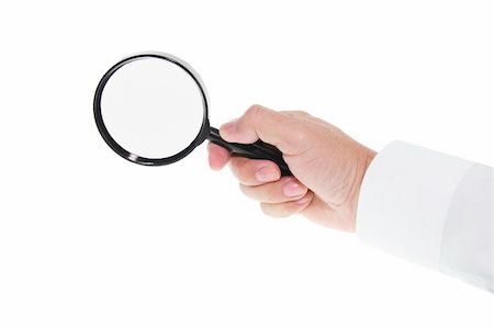 simsearch:400-04996978,k - Hand Holding  Magnifying Glass on White Background Photographie de stock - Aubaine LD & Abonnement, Code: 400-05127185