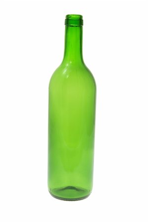 simsearch:400-05288931,k - Green Glass Bottle on Isolated White Background Foto de stock - Super Valor sin royalties y Suscripción, Código: 400-05127198