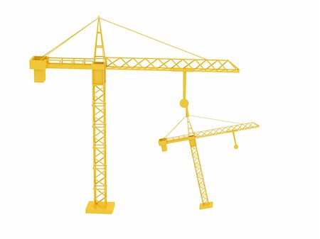 simsearch:400-05127436,k - 3d render of crane. Isolated on white background Stock Photo - Budget Royalty-Free & Subscription, Code: 400-05127436
